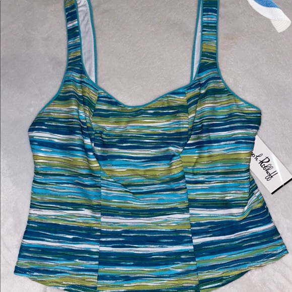 Joseph Ribkoff – Square Neck Tank Top / crop top - aqua - Picture 1 of 4